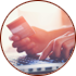 Hand with credit card icon